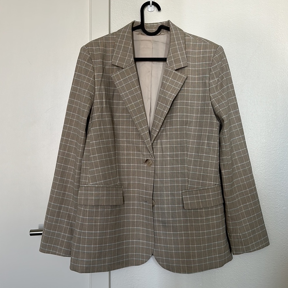 &OtherStories Beige Plaid Blazer